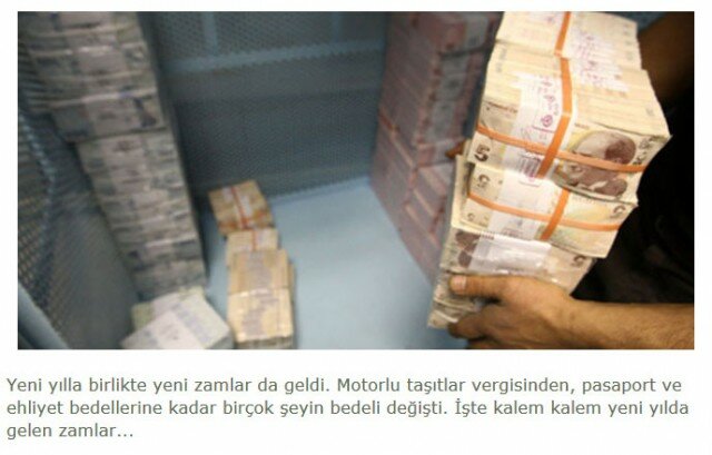 2014 Yılı Yeni Yıl Zamları