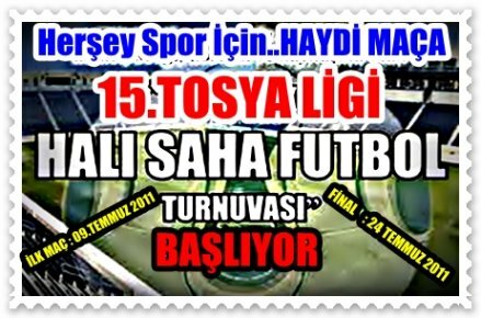 15.TOSYA LİGİ HALI SAHA TURNUVASI BAŞLIYOR