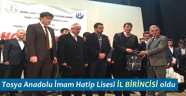 TOSYA ANADOLU İMAM HATİP LİSESİ İL BİRİNCİSİ OLDU