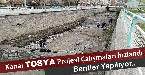 TOSYA BELEDİYESİ KURU ÇAY İÇİNE BENT YAPMAYA BAŞLADI