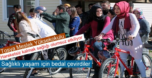 Tosya Meslek Yüksekokulu Öğrencileri Sağlıklı Yaşam İçin Bisiklete bindi
