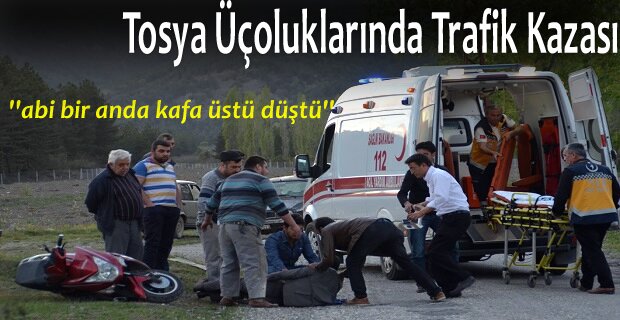 TOSYA'DA 1 KİŞİ MOTOSİKLET İLE KAFA ÜSTÜ YERE ÇAKILDI