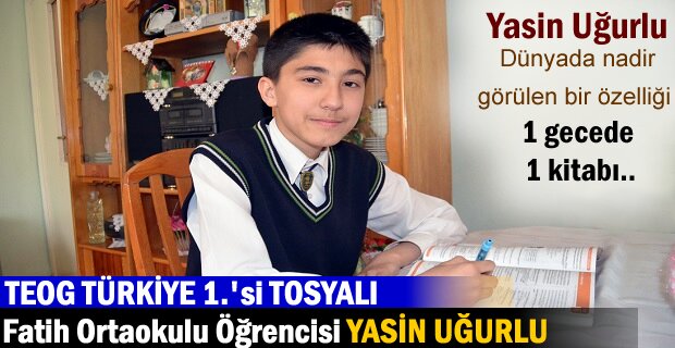 TEOG TÜRKİYE 1. FATİH ORTAOKULU ÖĞRENCİSİ YASİN UĞURLU