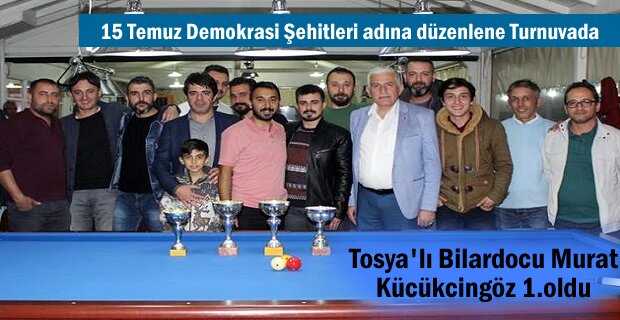 15 Temmuz Demokrasi Şehitleri anısına Tosya'da Bilardo Turnuvası Düzenlendi