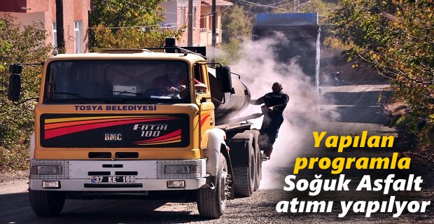 Tosya Belediyesi Soğuk Asfalt Çalışmalarına hız verdi