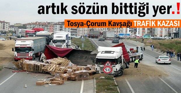 Tosya Trafik Kazasında Faciadan dönüldü