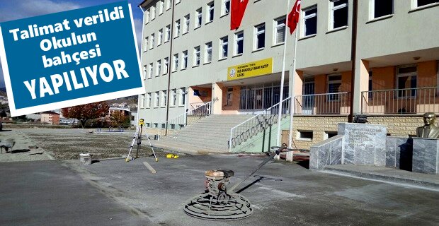 Kız Anadolu İmam Hatip Lisesi bahçesi yeniden düzenleniyor