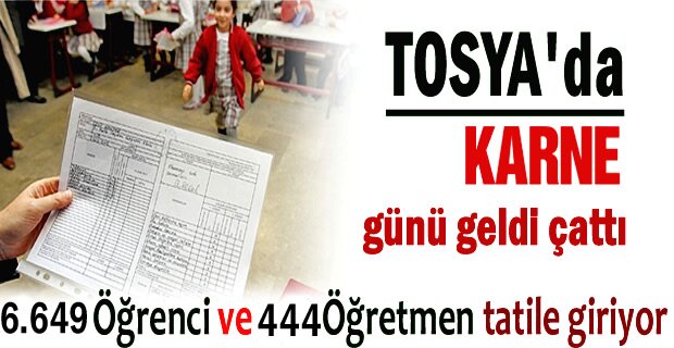 Tosya'da Yarın 6.649 öğrenci karne alacak