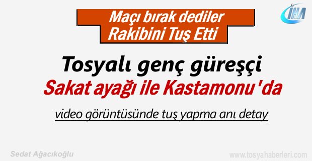 Tosyalı Genç Güreşçi Sakat ayağı ile Rakibini tuş etti (VİDEO HABER )