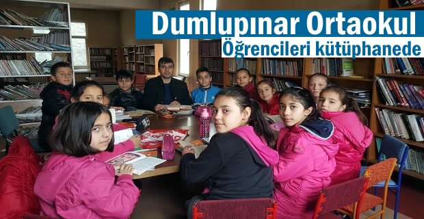Dumlupınar Ortaokulu öğrencileri kütüphaneye gezi düzenledi