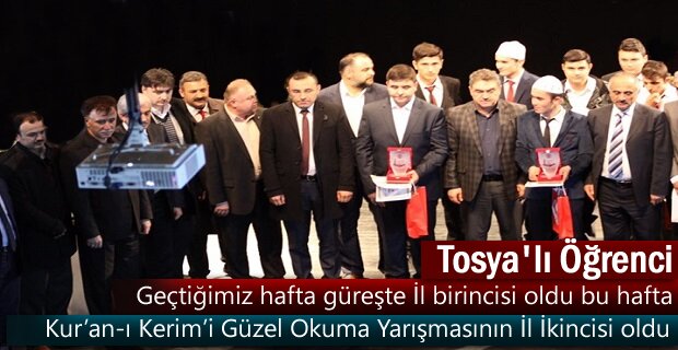 Tosya İmam Hatip Öğrencisi Kur’an-ı Kerim’i Güzel Okuma Yarışmasının İl İkincisi oldu