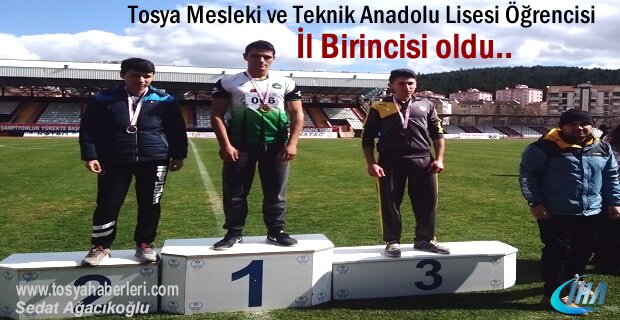Tosya Mesleki ve Teknik Anadolu Lisesi Öğrencisi Birinci oldu