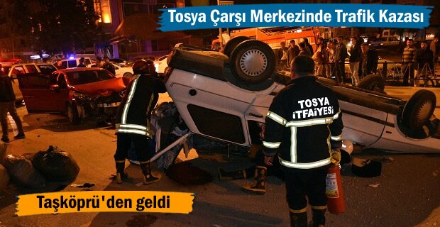 Tosya Çarşı Merkezinde Feci Trafik Kazası