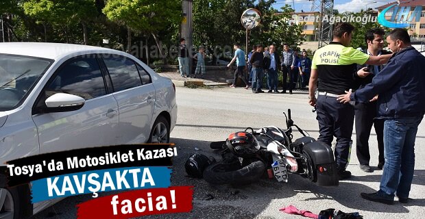 Tosya’da Motosiklet ile Otomobil çarpıştı; 2 Yaralı