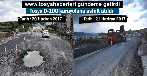 Haber Sitemizin Gündeme getirdiği D-100 de Sıcak Asfalt atıldı