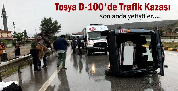 Tosya D-100’de Trafik Kazası; 1 kişi Yaralı
