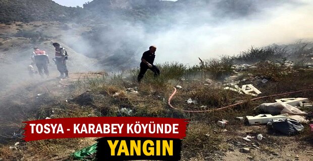 Tosya – Karabey köyünde Çöplük alanda Yangın