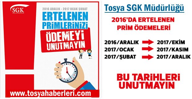 Tosya SGK Müdürlüğünden Önemli Hatırlatma