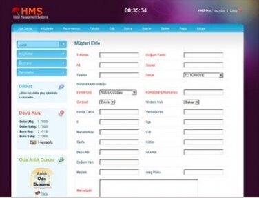 HMS Otel Programı Otel , Apart, Pansiyon Yönetim sistemi