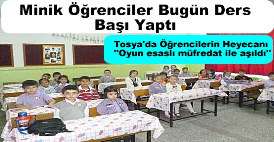 ilköğretim 1. sınıf öğrencileri için ilçemizde Bugün ders zili ilk kez çaldı.