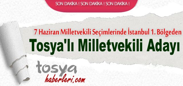 İSTANBUL 1.BÖLGEDE TOSYA'LI MİLLETVEKİLİ ADAYI