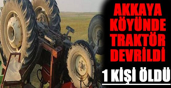 Köyde Traktör Devrildi