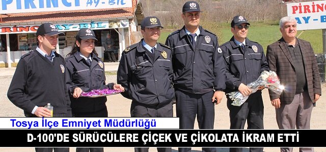Polis Sürücülere Çikolata ve Karanfil Dağıttı 