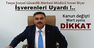 Tosya Sosyal Güvenlik Merkezi Müdürü ''Sigorta Primi teşvikinden yararlanma şartları kolaylaştı''