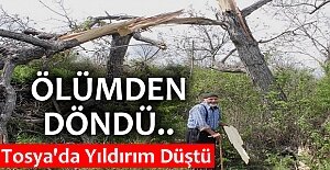 TOSYA'DA KALEYAKASINA YILDIRIM DÜŞTÜ