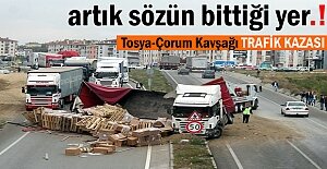 Tosya Trafik Kazasında Faciadan dönüldü