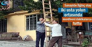 Tosya Oto Sanayide Ustalar yol ortasına...