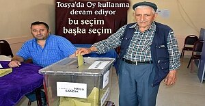 Bu gün Tosya'da yapılan seçimde seçmenler oy kullanmya başladı