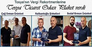 Tosya Vergi Rekortmenlerine Plaket Verildi