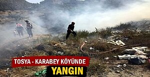 Tosya – Karabey köyünde Çöplük alanda Yangın