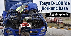 Tosya’da TIR kazasında sürücünün mucize kurtuluşu