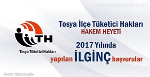 Tosya'da 2017 yılında Tüketici Hakları Başvurusunda dosya sayısı kaç oldu
