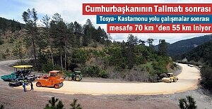 Tosya-Kastamonu yolu mesafesi 55 km#039;ye...