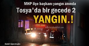 Tosya’da bir gecede 2 yangın olayı meydana geldi
