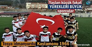 Kastamonu U-13 maçında minik sporculardan Türk Ordusuna müthiş destek