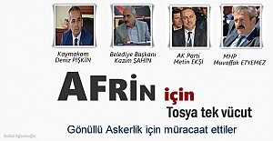 TOSYA HALKI AFRİN İÇİN SEFERBER OLDU