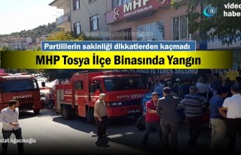 MHP Tosya İlçe Binasında bayramlaşma sırasında yangın çıktı