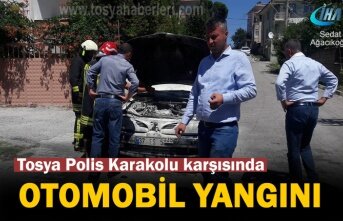 Tosya Polis Karakolu Karşısı Otomobil Yangını