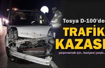 TOSYA D-100 DE HAYVANA ÇARPMAMAK İÇİN KAZA YAPTILAR