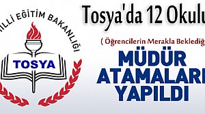 TOSYA'DA 12 OKULA MÜDÜR ATAMASI YAPILDI