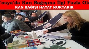 Tosya'da Kan Bağışına İlgi Fazla oldu