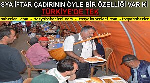 Tosya'da Son Defa Kurulan İftar Çadırına Sazı Eline Alan Geldi