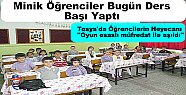 ilköğretim 1. sınıf öğrencileri için ilçemizde Bugün ders zili ilk kez çaldı.