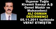 Muhasebeci Ali Osman Değirmenci VEFAT etti..