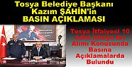 Tosya Belediye Başkanı Kazım Şahin'in Basın Açıklaması “Tosya İtfaiyesine 10 Adet İtfaiye Eri Alımı“
