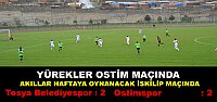 TOSYA BELEDİYESPOR EVİNDE OSTİMSPOR İLE 2-2 BERABERE KALDI
